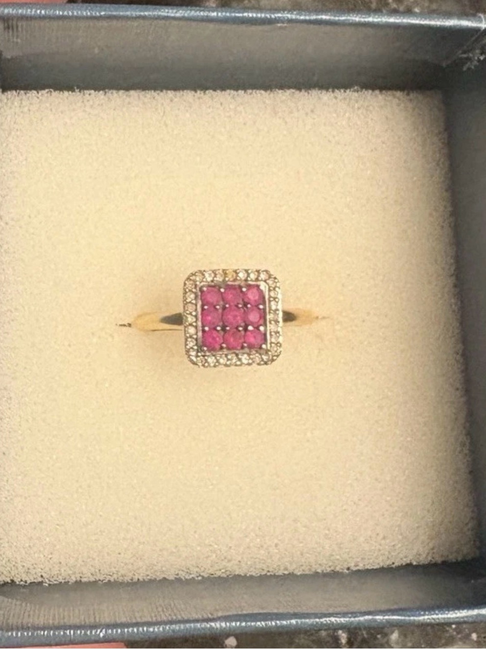 14k Gold Ruby Diamond Ring